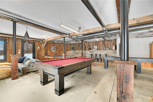 Billiard Table, Game Room, Interior, Wooden Walls