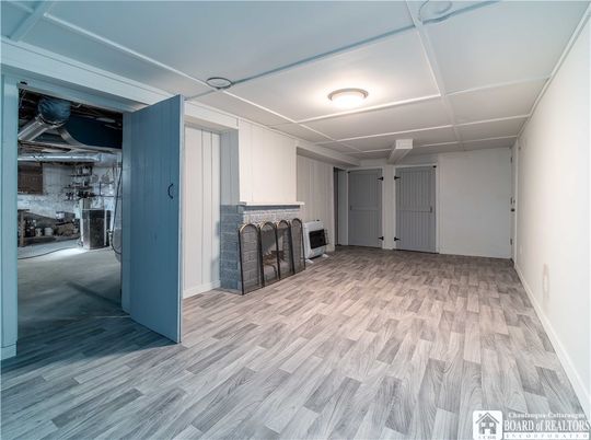 Empty room, Interior, Stone Walls, Wood Texture Flooring