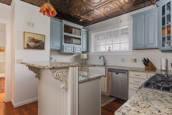 Interior, Kitchen, Recessed Lighting, Wood Texture Flooring