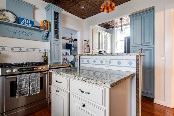 Interior, Kitchen, Pendant Lights, Recessed Lighting, Stainless Steel Appliances, Wooden Ceilings, Wood Texture Flooring
