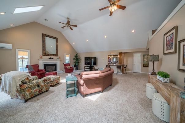 Fireplace, Interior, Living room, Recessed Lighting