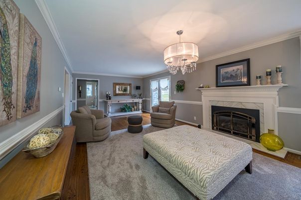Chandelier, Fireplace, Interior, Living room, Wood Texture Flooring