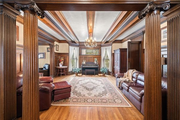 Chandelier, Interior, Piano, Wooden Beams, Wood Texture Flooring