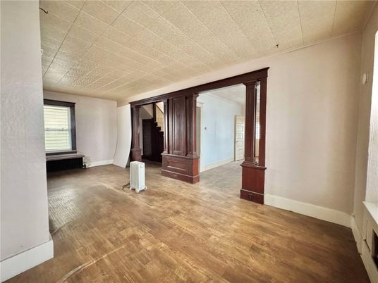 Empty room, Fireplace, Interior, Wood Texture Flooring
