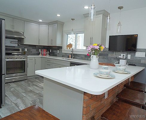 Interior, Kitchen, Pendant Lights, Recessed Lighting, Stainless Steel Appliances