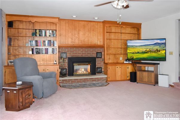 Fireplace, Interior, Recessed Lighting, Wooden Walls