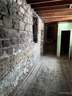 Interior, Stone Walls, Wooden Beams