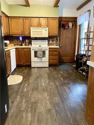 Interior, Kitchen, Wooden Beams, Wood Texture Flooring
