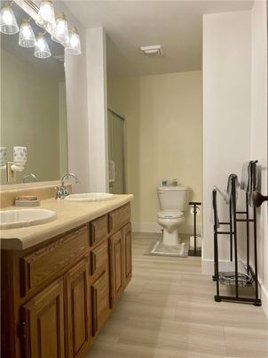 Bathroom, Dual Sink Vanities, Interior, Wood Texture Flooring