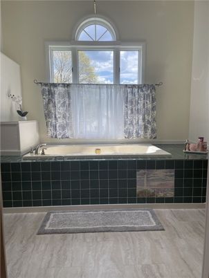 Bathroom, Interior, Pendant Lights, Wood Texture Flooring