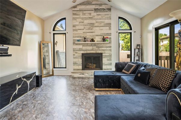 Fireplace, Interior, Living room, Stone Walls