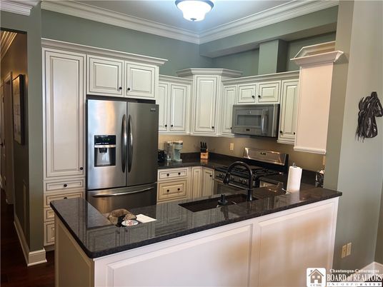 Interior, Kitchen, Stainless Steel Appliances, Wood Texture Flooring