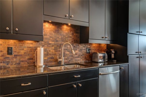 Interior, Kitchen, Stainless Steel Appliances, Stone Walls