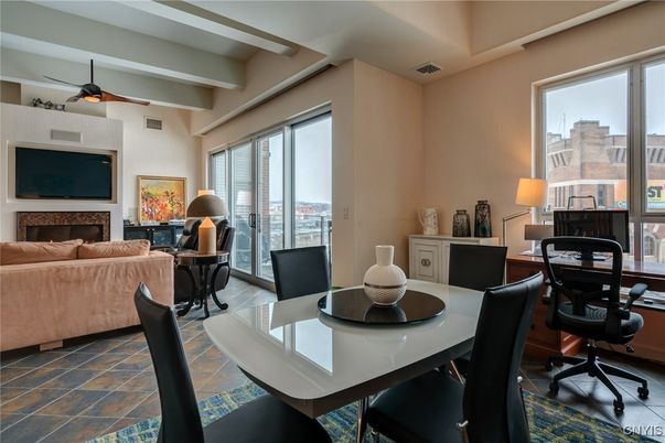 Dining room, Fireplace, Interior, Living room