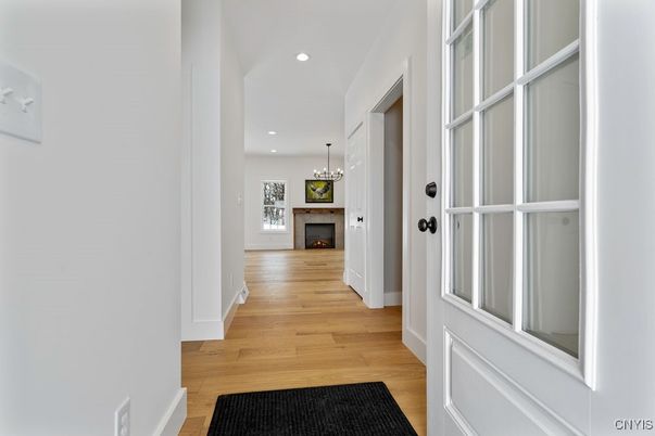 Chandelier, Fireplace, Interior, Pendant Lights, Recessed Lighting, Wood Texture Flooring