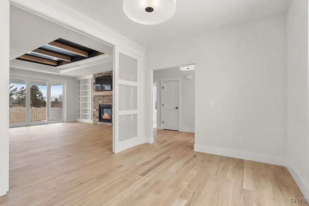 Empty room, Fireplace, Interior, Wood Texture Flooring