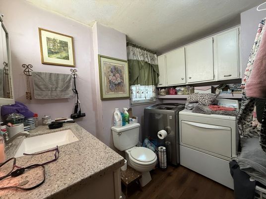 Interior, Washer, Wood Texture Flooring