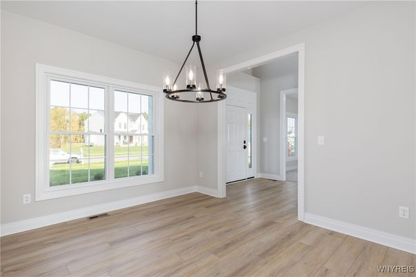 Chandelier, Empty room, Interior, Pendant Lights, Wood Texture Flooring