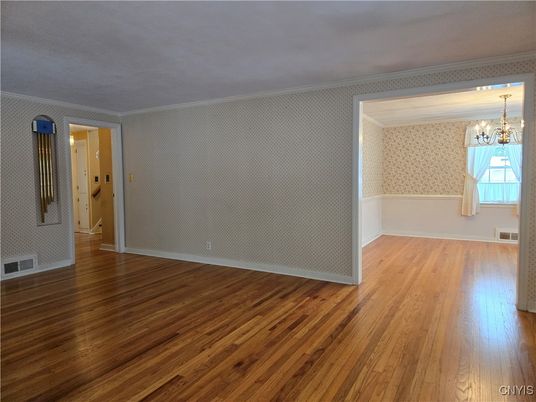 Chandelier, Empty room, Interior, Wood Texture Flooring