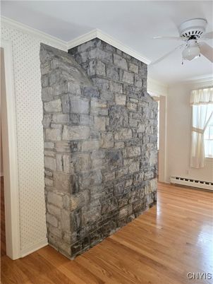 Empty room, Interior, Stone Walls, Wood Texture Flooring