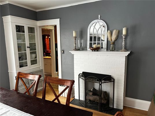 Fireplace, Interior, Wood Texture Flooring