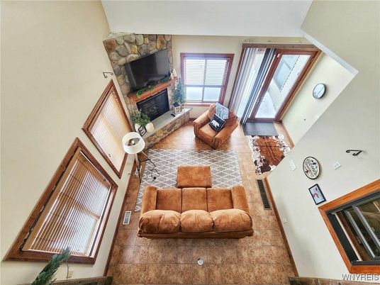 Fireplace, Interior, Living room, Stone Walls