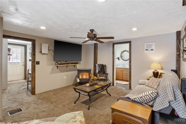 Fireplace, Interior, Living room, Recessed Lighting