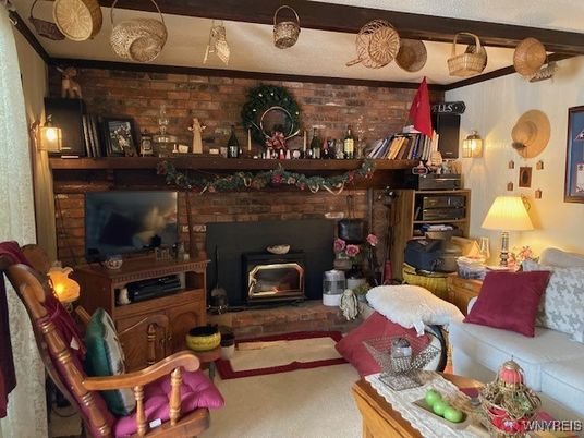 Fireplace, Interior, Living room, Stone Walls