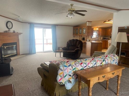 Fireplace, Interior, Kitchen, Living room