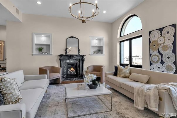 Fireplace, Interior, Living room, Pendant Lights, Recessed Lighting