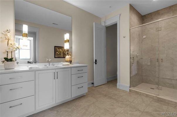 Bathroom, Dual Sink Vanities, Glass Shower, Interior