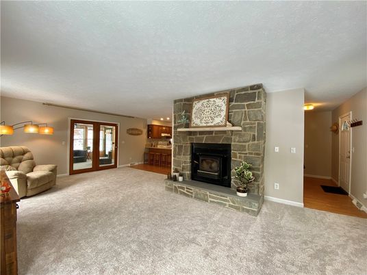 Fireplace, Interior, Stone Walls, Wood Texture Flooring