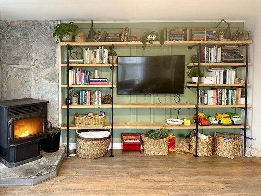 Fireplace, Interior, Wood Texture Flooring