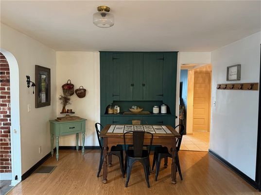 Dining room, Interior, Stone Walls, Wood Texture Flooring