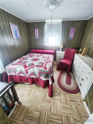 Bedroom, Interior, Wood Texture Flooring, Wooden Walls