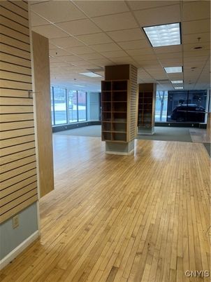Empty room, Fireplace, Interior, Recessed Lighting, Wood Texture Flooring