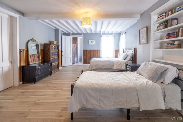 Bedroom, Chandelier, Interior, Wood Texture Flooring