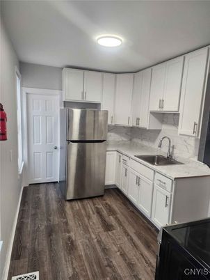 Interior, Kitchen, Marble Walls, Wood Texture Flooring