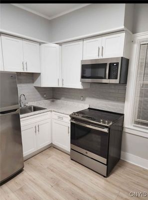 Interior, Kitchen, Stainless Steel Appliances, Wood Texture Flooring