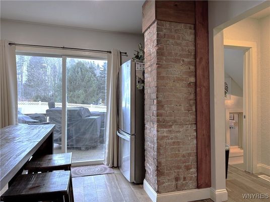 Interior, Stone Walls, Wood Texture Flooring