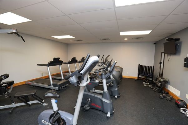 Fitness Equipment, Gym, Interior, Recessed Lighting