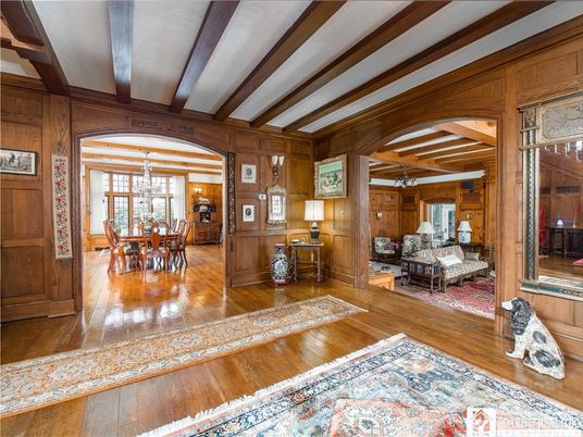 Dining room, Interior, Wooden Beams, Wood Texture Flooring, Wooden Walls