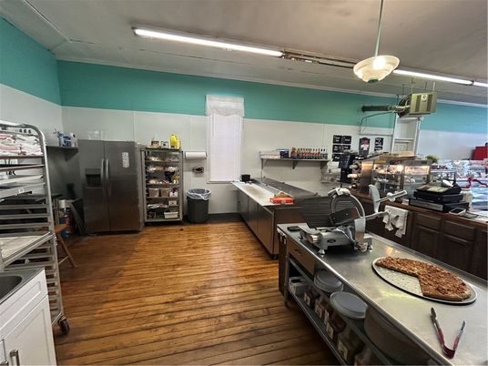 Interior, Kitchen, Pendant Lights, Stainless Steel Appliances, Wood Texture Flooring