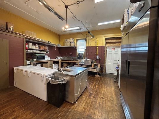 Interior, Kitchen, Stainless Steel Appliances, Wood Texture Flooring
