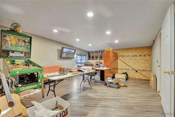 Game Room, Interior, Recessed Lighting, Wood Texture Flooring
