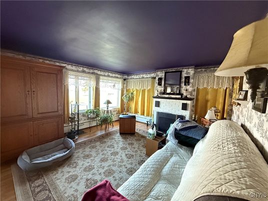 Bedroom, Fireplace, Interior, Living room, Wood Texture Flooring