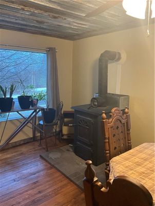 Fireplace, Home Office, Interior, Wooden Ceilings, Wood Texture Flooring