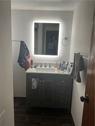 Bathroom, Dual Sink Vanities, Interior, Wood Texture Flooring