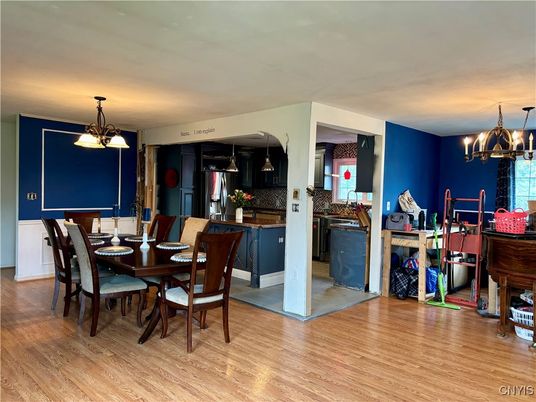 Chandelier, Dining room, Interior, Kitchen, Pendant Lights, Wood Texture Flooring
