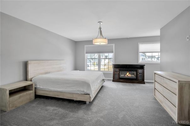 Bedroom, Fireplace, Interior